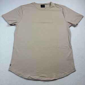 Cuts Curve-Hem T-Shirt Modern Fitted Tee Soft Casual Top XL‎ Khaki Pink